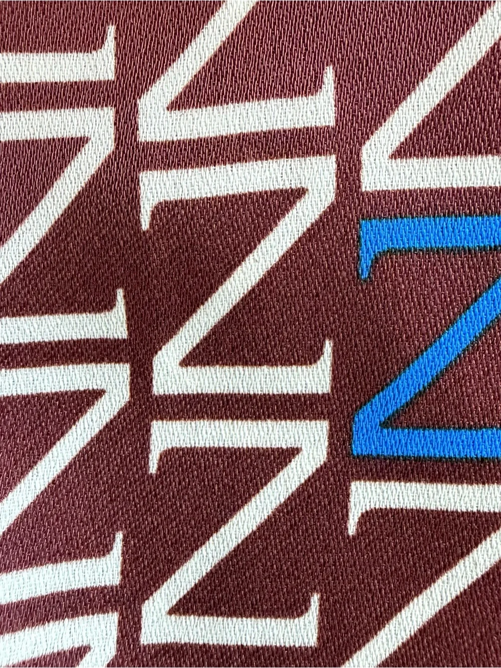 Zara Woman NWT Geometric Print Straight Leg Pants Burgundy Blue Size L